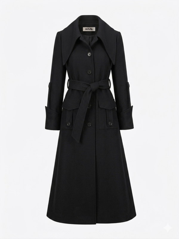 Trench Coat with Oversized Lapels