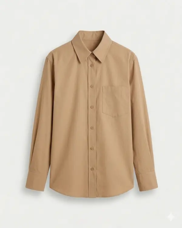 Beige long-sleeved shirt